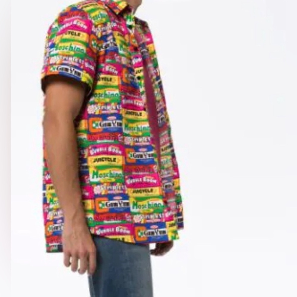 Moschino Couture Rare Chewing Gum Wrapper Print Button Up Size Medium